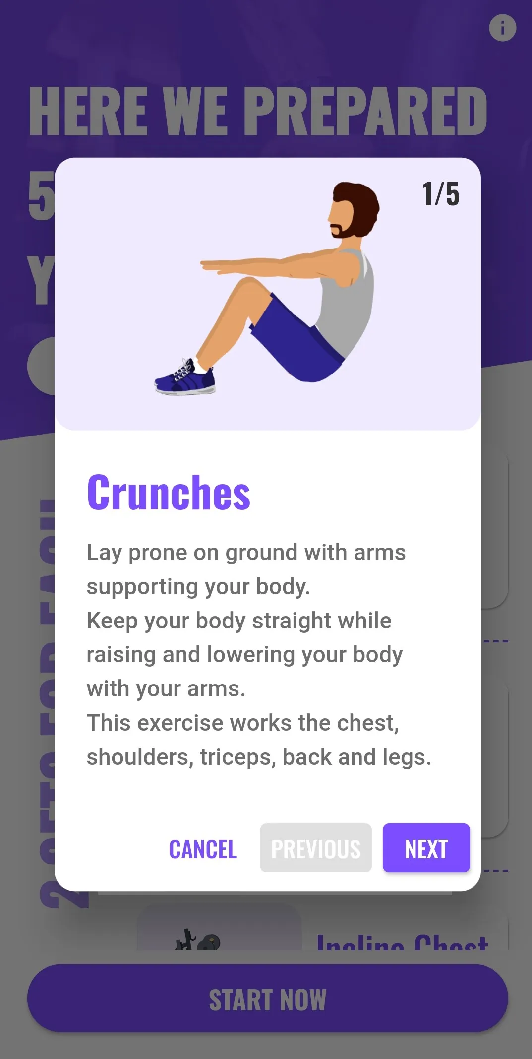 Home Workout App Exercise Description