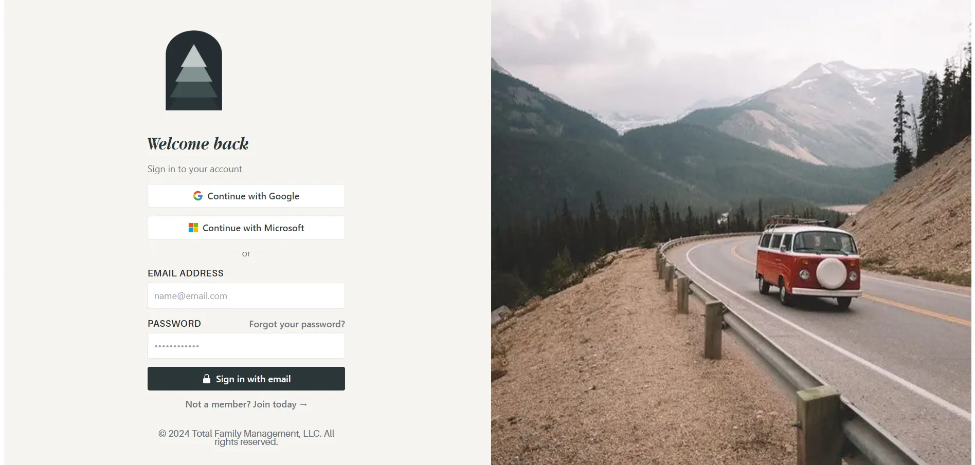 Relate login page