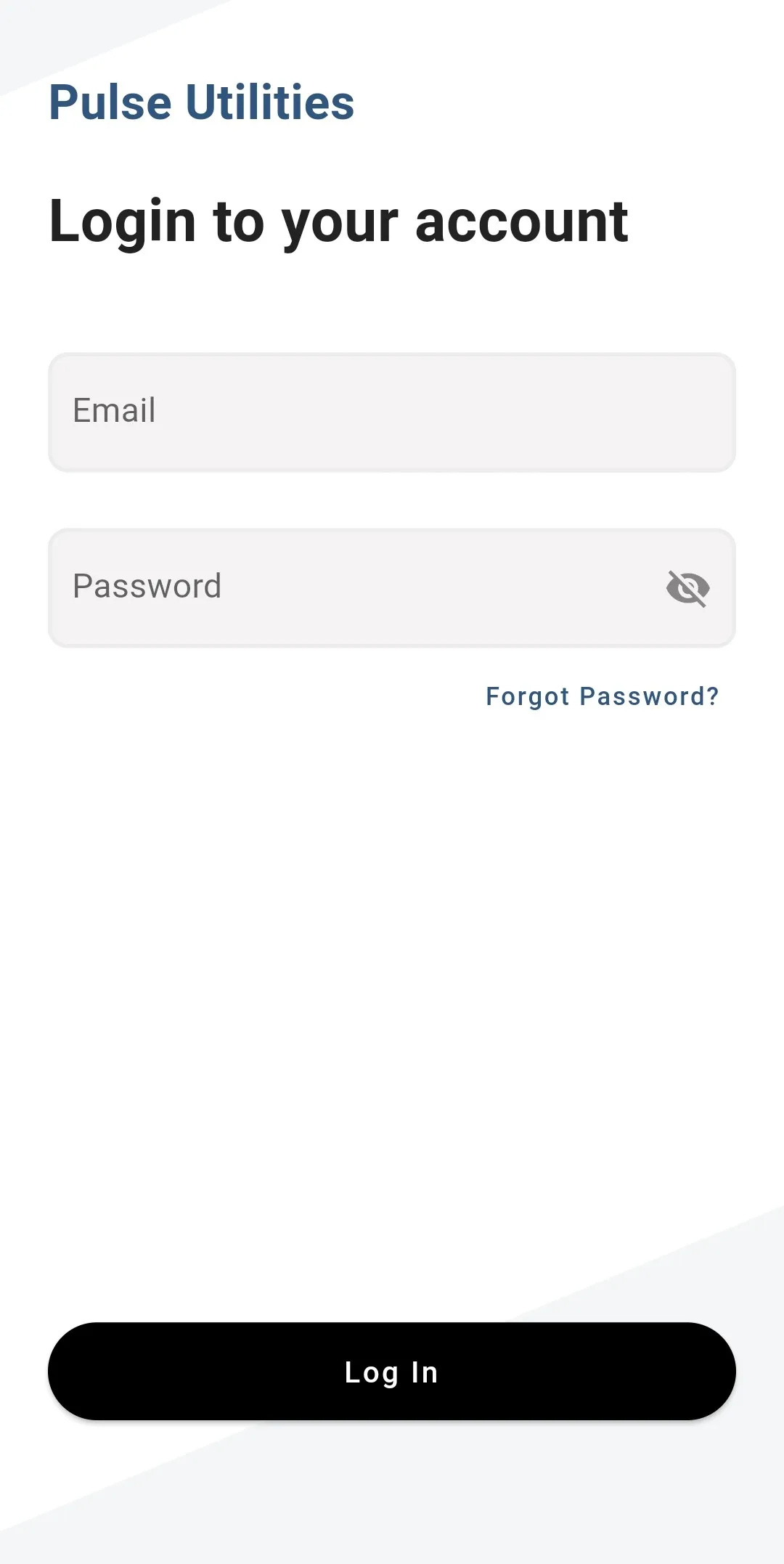 Login screen